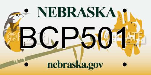 BCP501 Nebraska License Plate