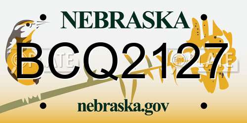 BCQ2127 Nebraska License Plate