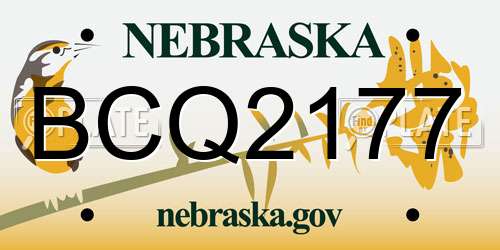 BCQ2177 Nebraska License Plate