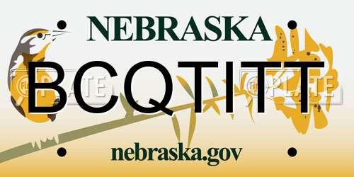 BCQTITT Nebraska License Plate