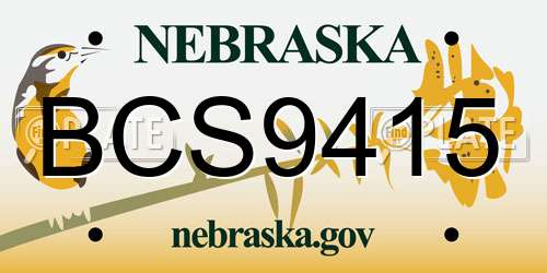 BCS9415 Nebraska License Plate
