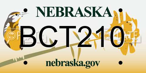 BCT210 Nebraska License Plate