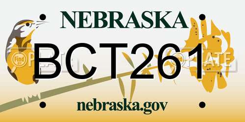 BCT261 Nebraska License Plate