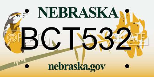 BCT532 Nebraska License Plate