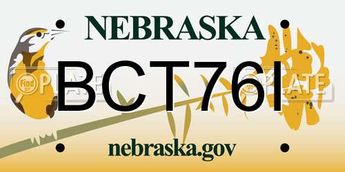 BCT76I Nebraska License Plate