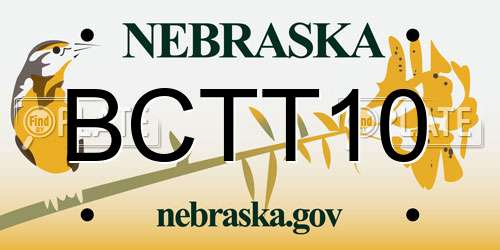 BCTT10 Nebraska License Plate