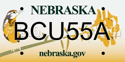 BCU55A Nebraska License Plate