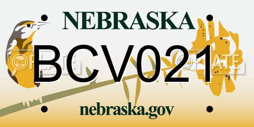 BCV021 Nebraska License Plate