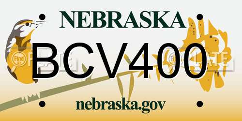 BCV400 Nebraska License Plate