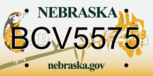 BCV5575 Nebraska License Plate