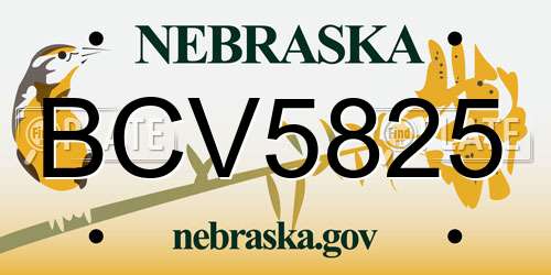 BCV5825 Nebraska License Plate