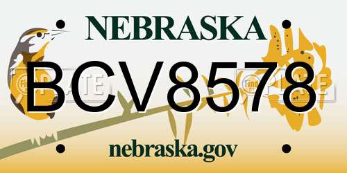 BCV8578 Nebraska License Plate