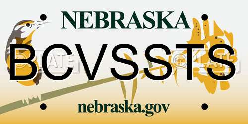 BCVSSTS Nebraska License Plate