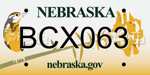 BCX063 Nebraska License Plate