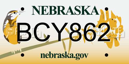 BCY862 Nebraska License Plate