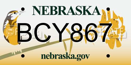 BCY867 Nebraska License Plate