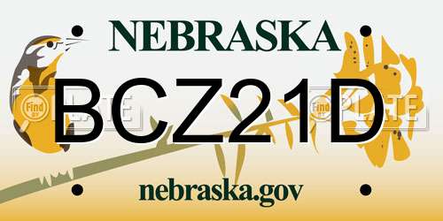 BCZ21D Nebraska License Plate
