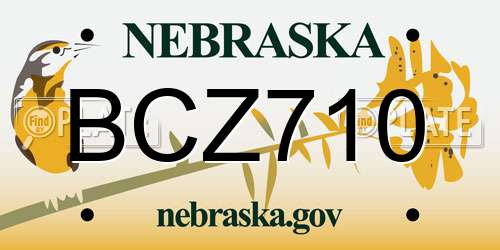 BCZ710 Nebraska License Plate