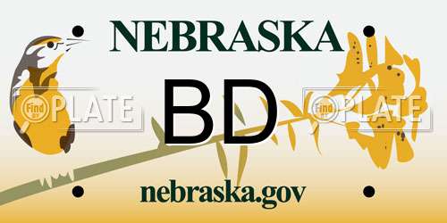 BD Nebraska License Plate