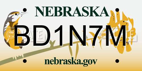 BD1N7M Nebraska License Plate