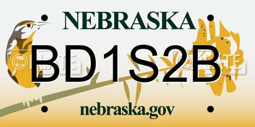 BD1S2B Nebraska License Plate