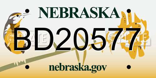 BD20577 Nebraska License Plate