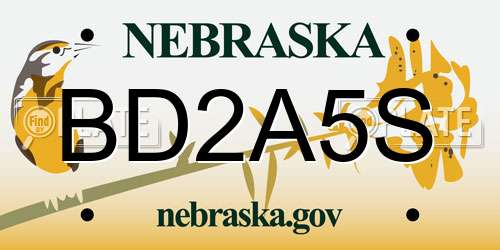 BD2A5S Nebraska License Plate
