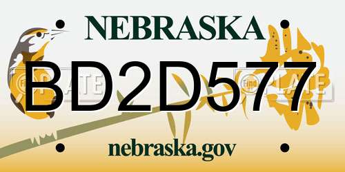 BD2D577 Nebraska License Plate