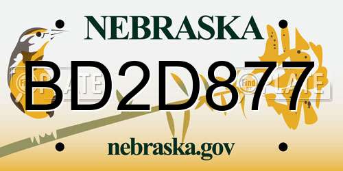 BD2D877 Nebraska License Plate