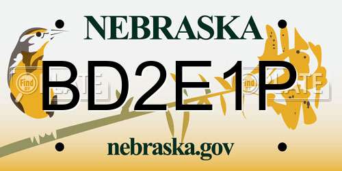 BD2E1P Nebraska License Plate