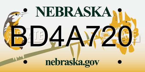 BD4A720 Nebraska License Plate
