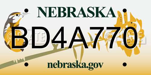 BD4A770 Nebraska License Plate