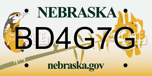 BD4G7G Nebraska License Plate