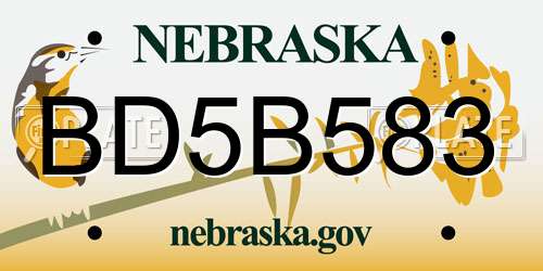 BD5B583 Nebraska License Plate