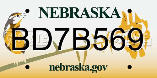 BD7B569 Nebraska License Plate