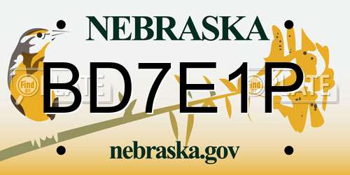BD7E1P Nebraska License Plate