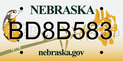 BD8B583 Nebraska License Plate