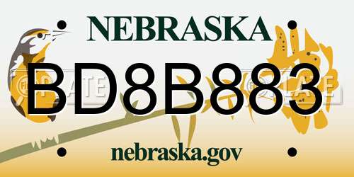 BD8B883 Nebraska License Plate
