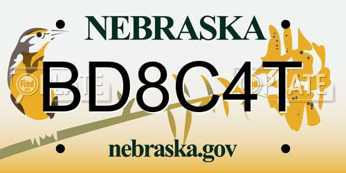BD8C4T Nebraska License Plate