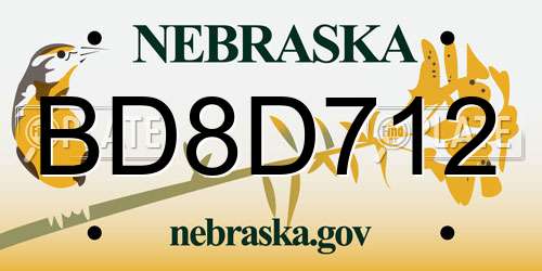 BD8D712 Nebraska License Plate