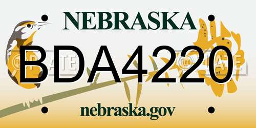 BDA4220 Nebraska License Plate