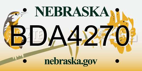 BDA4270 Nebraska License Plate