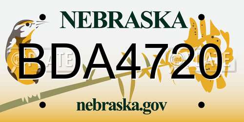 BDA4720 Nebraska License Plate