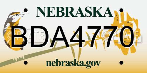 BDA4770 Nebraska License Plate