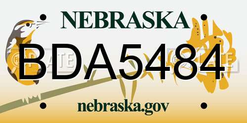 BDA5484 Nebraska License Plate