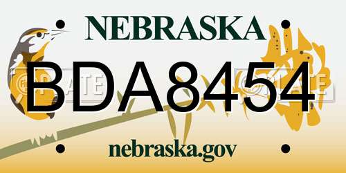 BDA8454 Nebraska License Plate