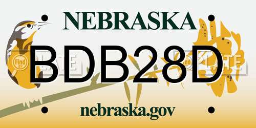 BDB28D Nebraska License Plate
