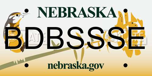 BDBSSSE Nebraska License Plate