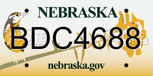 BDC4688 Nebraska License Plate