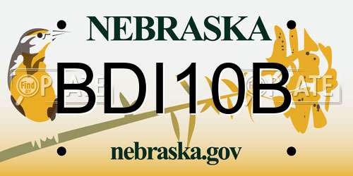BDI10B Nebraska License Plate